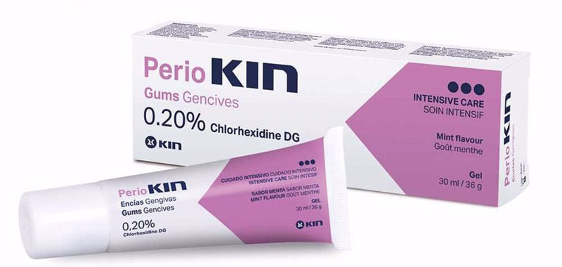 Thành phần của PerioKin có chứa Chlorhexidine có tác dụng sát khuẩn và khử khuẩn