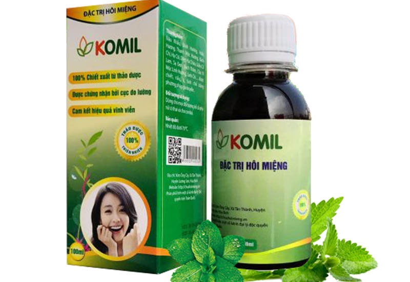 Komil là một loại siro ngậm với tác dụng hỗ trợ chứng bệnh hôi miệng lâu năm